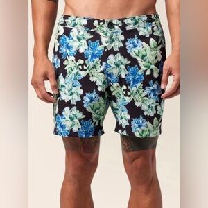 NWT Good Man Brand Men’s Havana Floral Swim Trunks, Medium, Beach Shorts